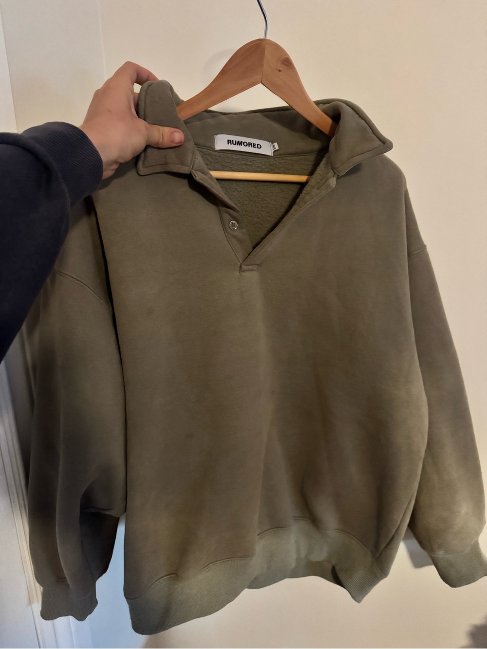 Rumored women’s  Olive Green Pullover Collar Sweatshirt
